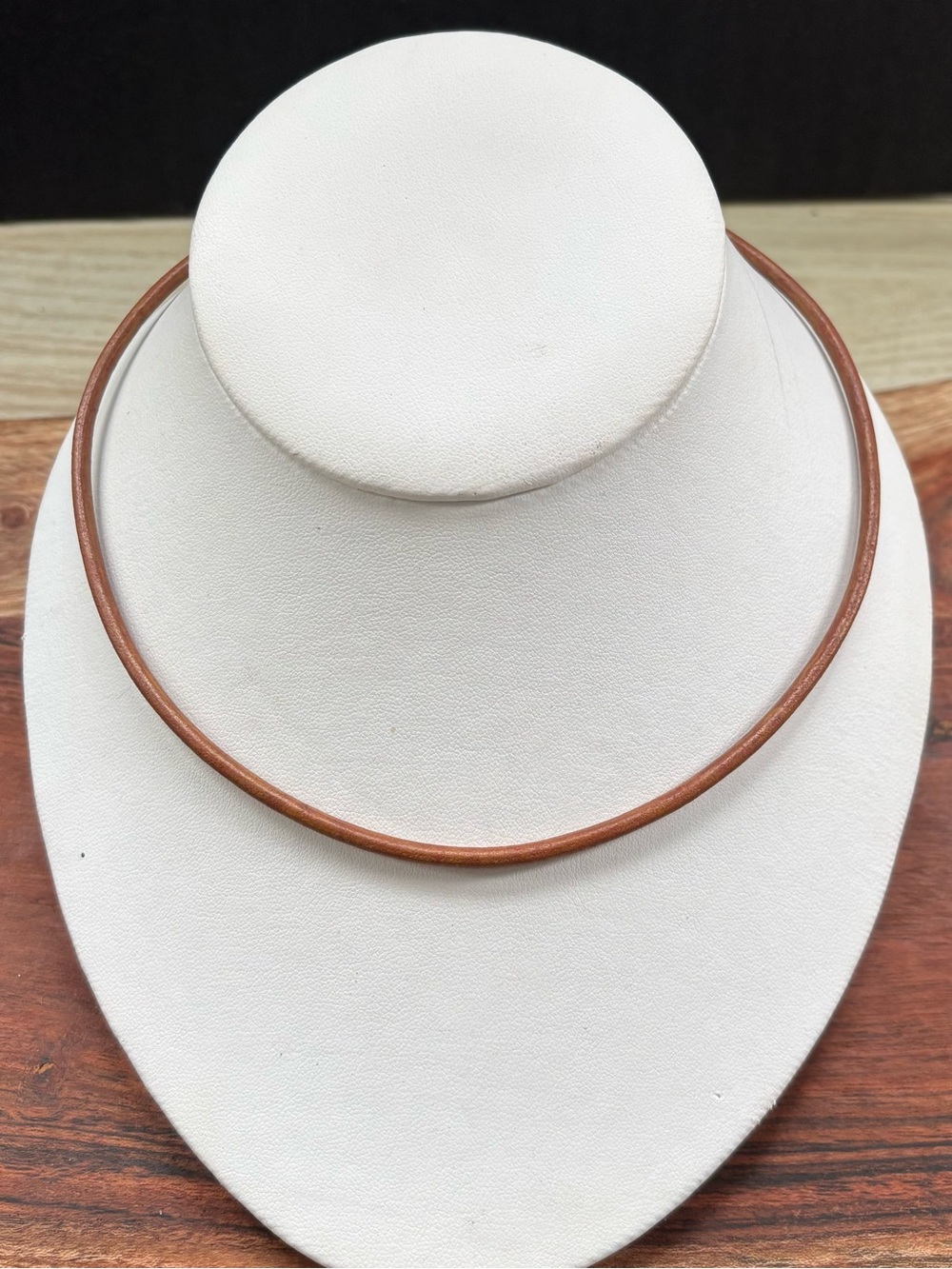 Unisex Classic Simple 3mm Brown Leather Choker Chain Necklace 20”